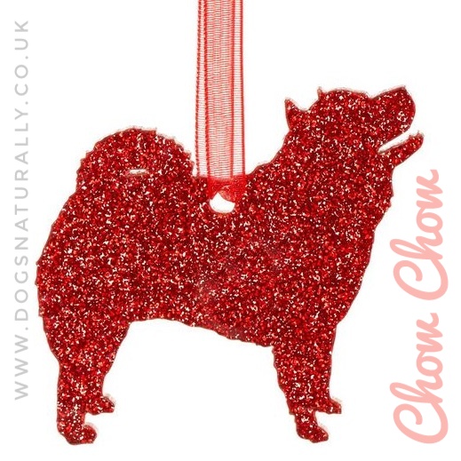 Chow Chow Glitter Decoration (Red)